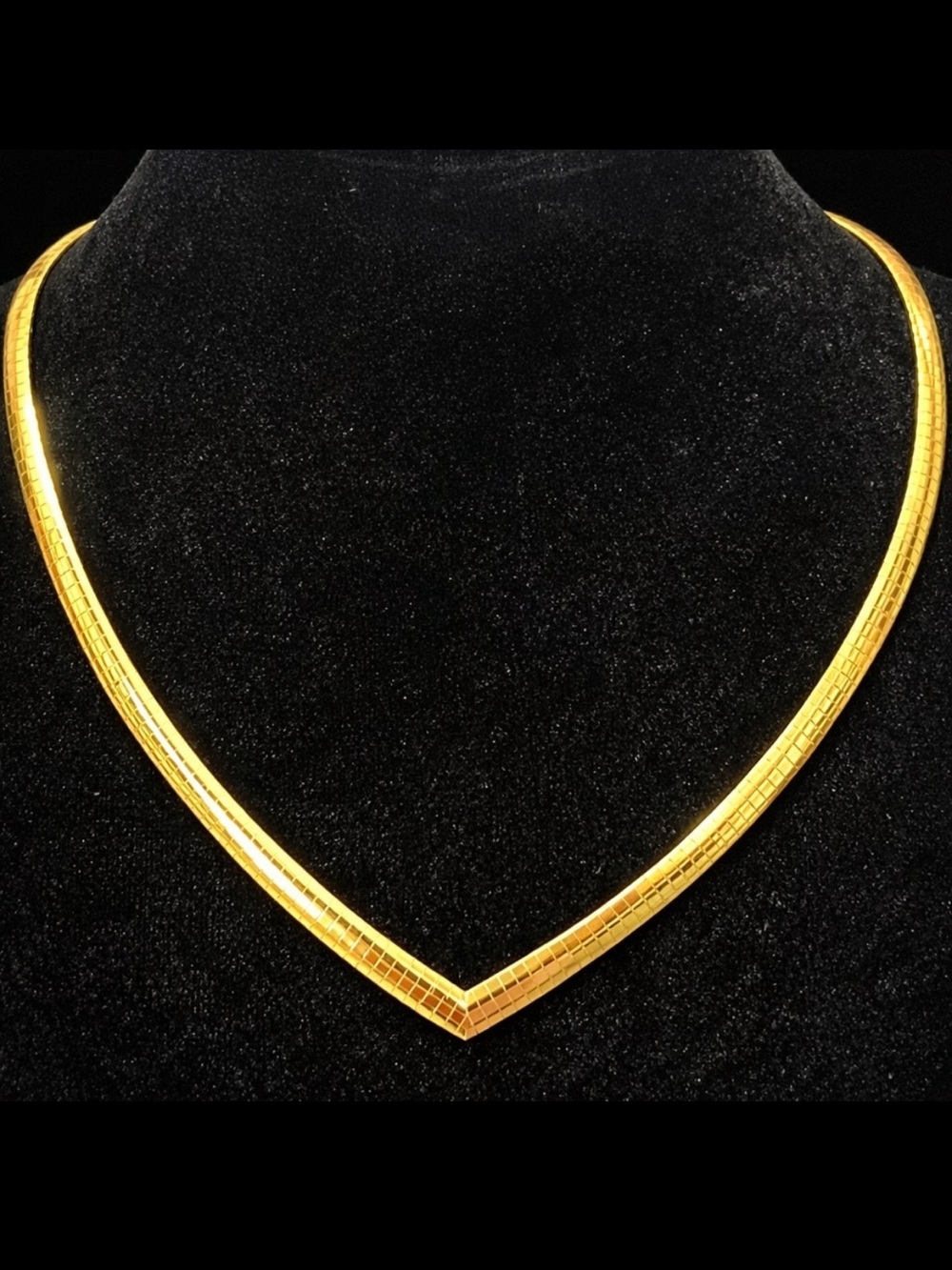 18k Gold Technibond omega mirror polished statement necklace estate vintage HSN